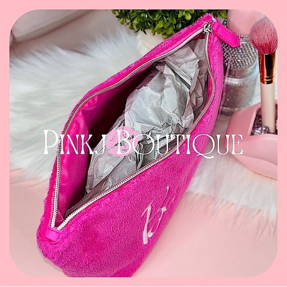 ππ{Barbie} Stylish Bright Pink {Velvet} Signature Essential Case | Makeup Bag! - Picture 2 of 6